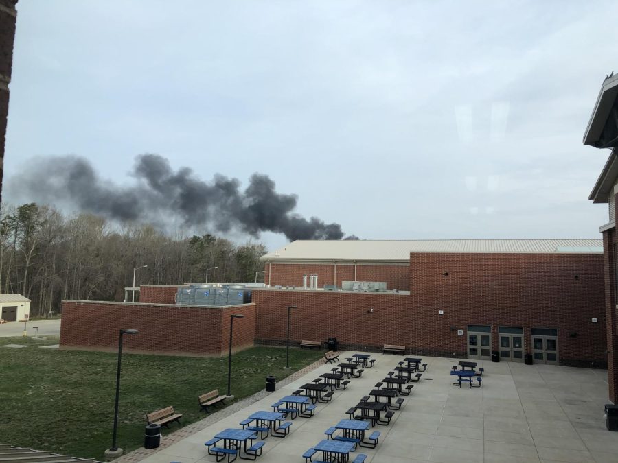 Billows of smoke from the tractor-trailer crash were captured by faculty member Micheal Millers shortly after the accident Wednesday Morning.