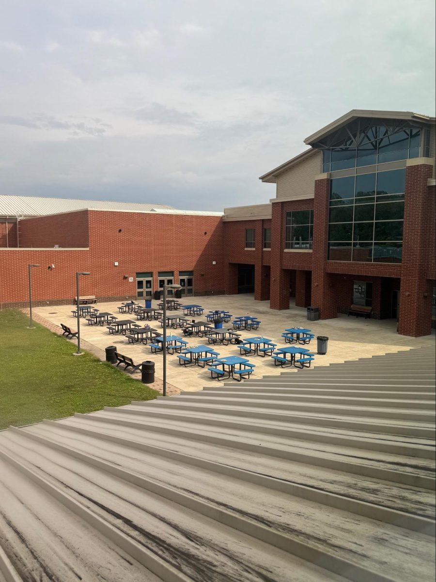 The student courtyard left empty amidst the second lockdown as students evacuated campus. 