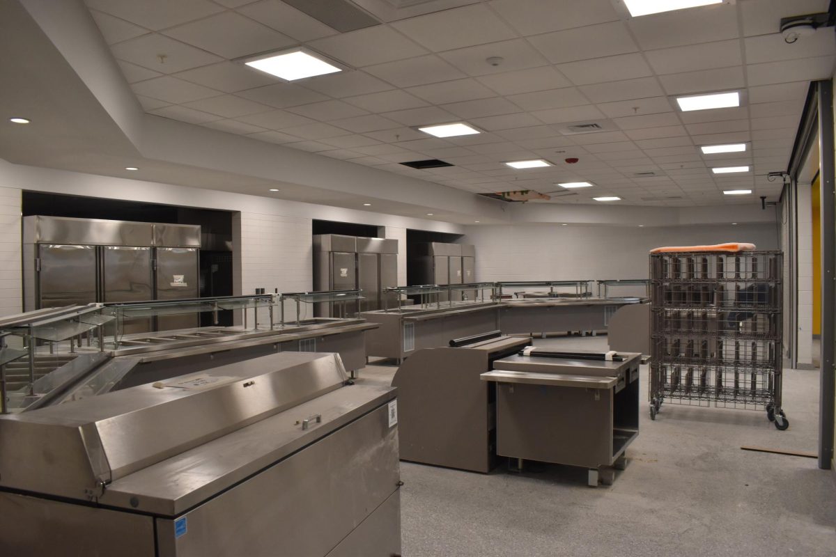 The kitchen in front of the cafeteria at Hartwood High